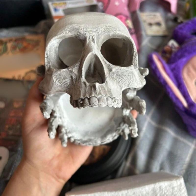 Gothic Skull Resin Rings Holder With Multifunctional Use As Jewelry Tray Or Ashtray