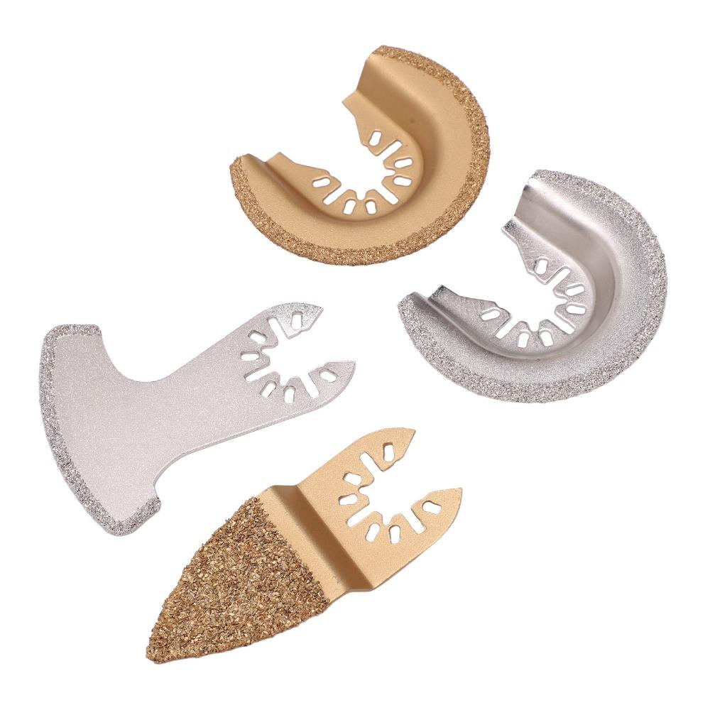 4pcs Diamond Grit Oscillating Saw Blades Semi Circle Shape Flush Cut Blades Ceramics Cutting