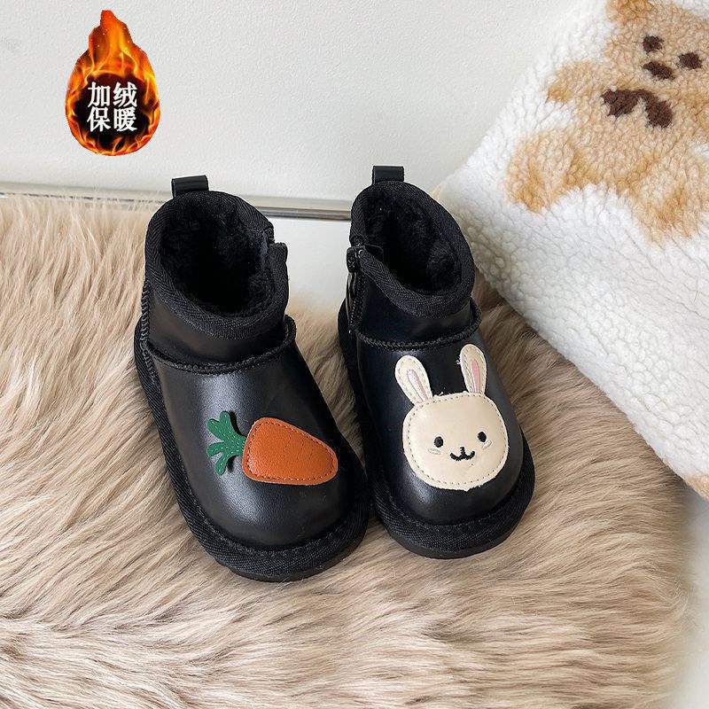 

Baby snow boots winter new children s fleece thickened short boots boys and girls foreign gas soft bottom warm short cotton boots 21 yards inner length 13.3cm