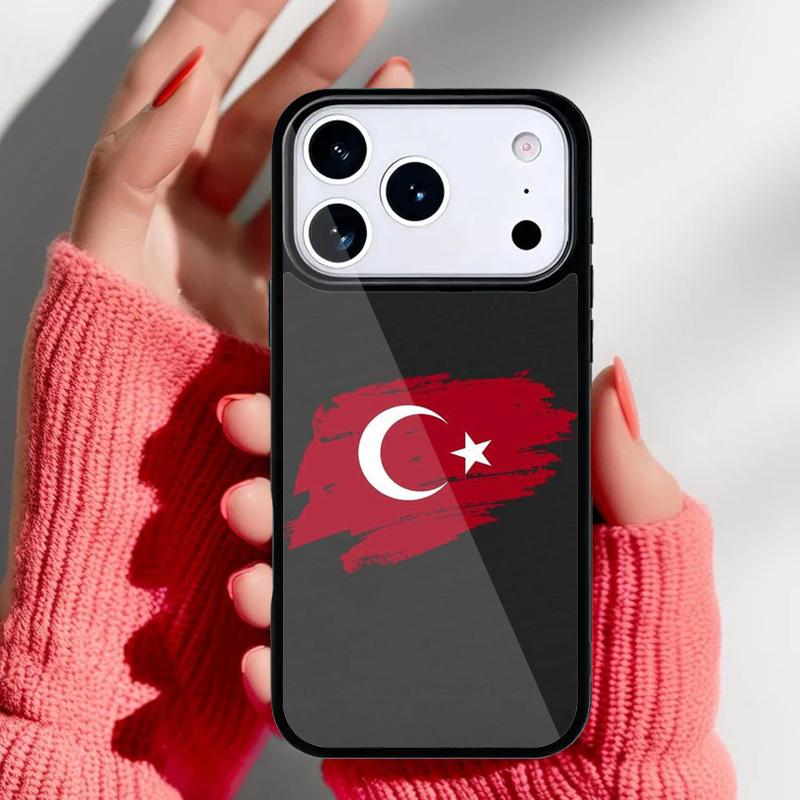 Coque de téléphone style Drapeau Turc Turquie pour iPhone 17 Air 16e 15 14 13 Pro Max Housse Arrière pour 12 11 Pro Coque