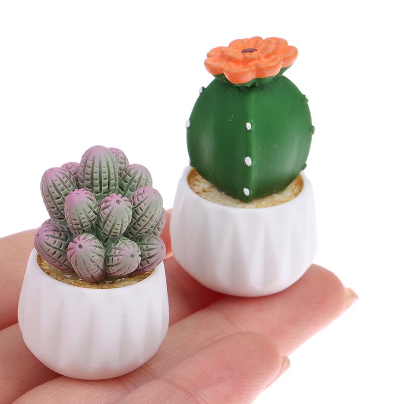 Cute Green Plant Cactus Small Potted Ornament Gadget Car Decoration Interior