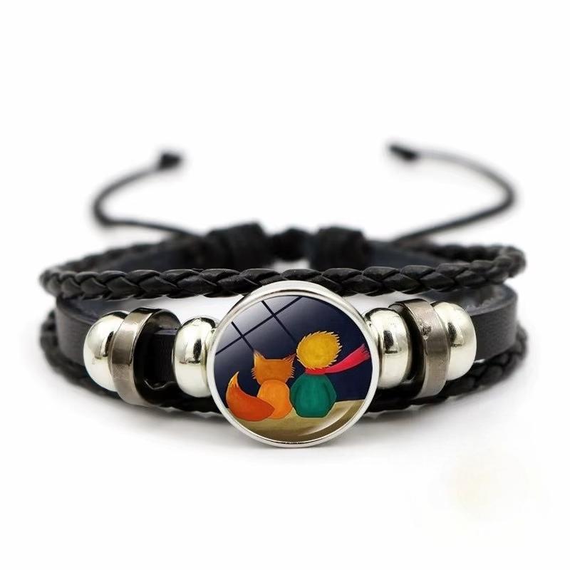 

Fashion leather bracelet alien planet retro hand-woven beaded bracelet for men and women suitable for daily wear Style 1