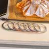 2026 Stylish and Simple Full Diamond Row Ring Rose Gold Split Single Row Ring Broken Diamond Row Diamond Ring Versatile Jewelry