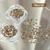 50Pcs Caramel Brown Mini Zircon Nail  Waterdrop/Round/Square/Triangle/Heart Nail Gemstones Glitter Nail Diamond Decor