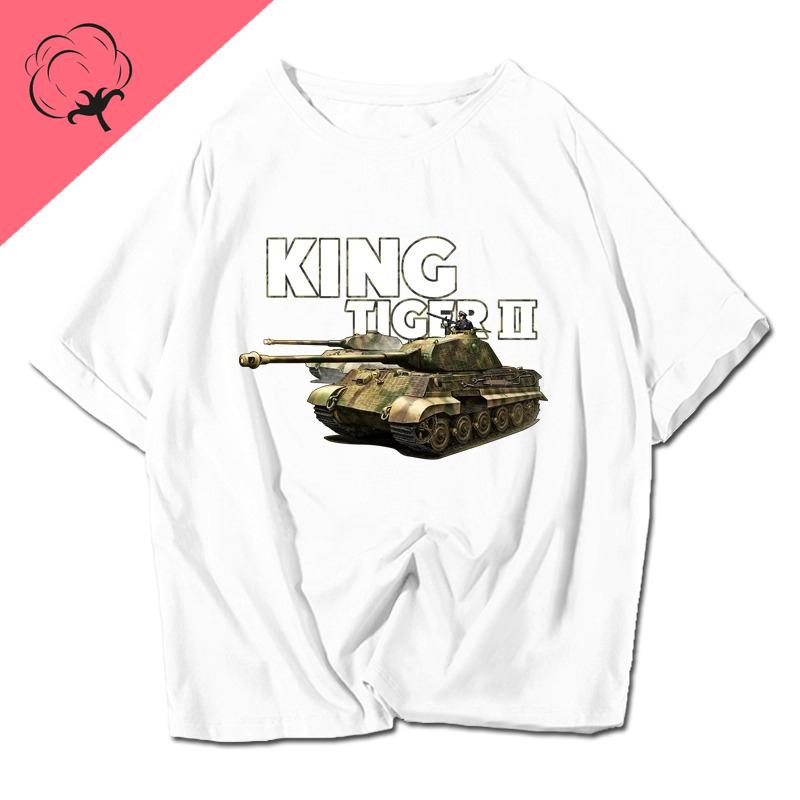 World War Ii Tank World Tiger M4 Military Enthusiast Short Sleeved TShirt Cotton Vintage Unisex Clothes