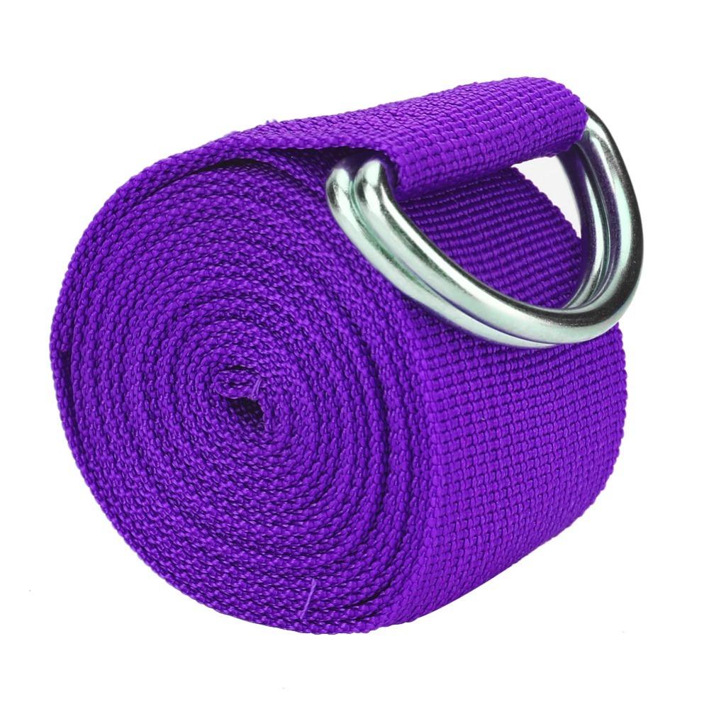 with Metal D Ring Buckle Adjustable Stretch Strap 183*3.8cm Fitness Belt Sports Stretching
