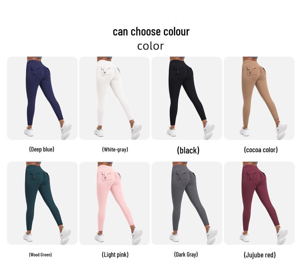 Damen High Waist Peach Cargo Leggings: Elastische, Hüfthebende, Schnelltrocknende Yogahose zum Laufen und für Fitness