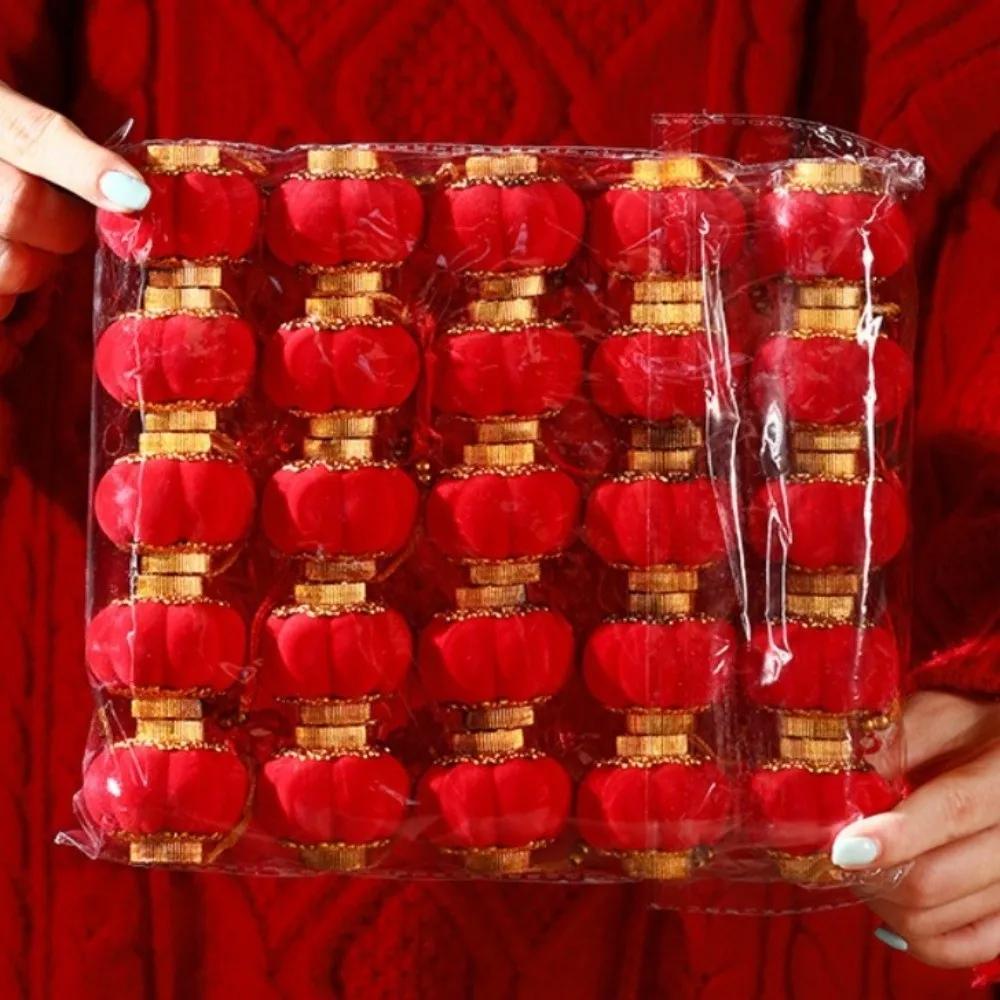 Waterproof Lantern Red Color Small Size Chinese Red Lantern Pendant Style Material Bonsai Pendant Decoration Spring Festival