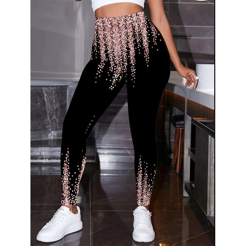 2026 Womens High-Waist Printed Yoga Leggings Casual Slim Fit Activewear Pants