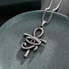 Stainless Steel Geometric Eye Cross Pendant Necklace And Earrings New Unique Retro Fashion Simple Jewelry Set