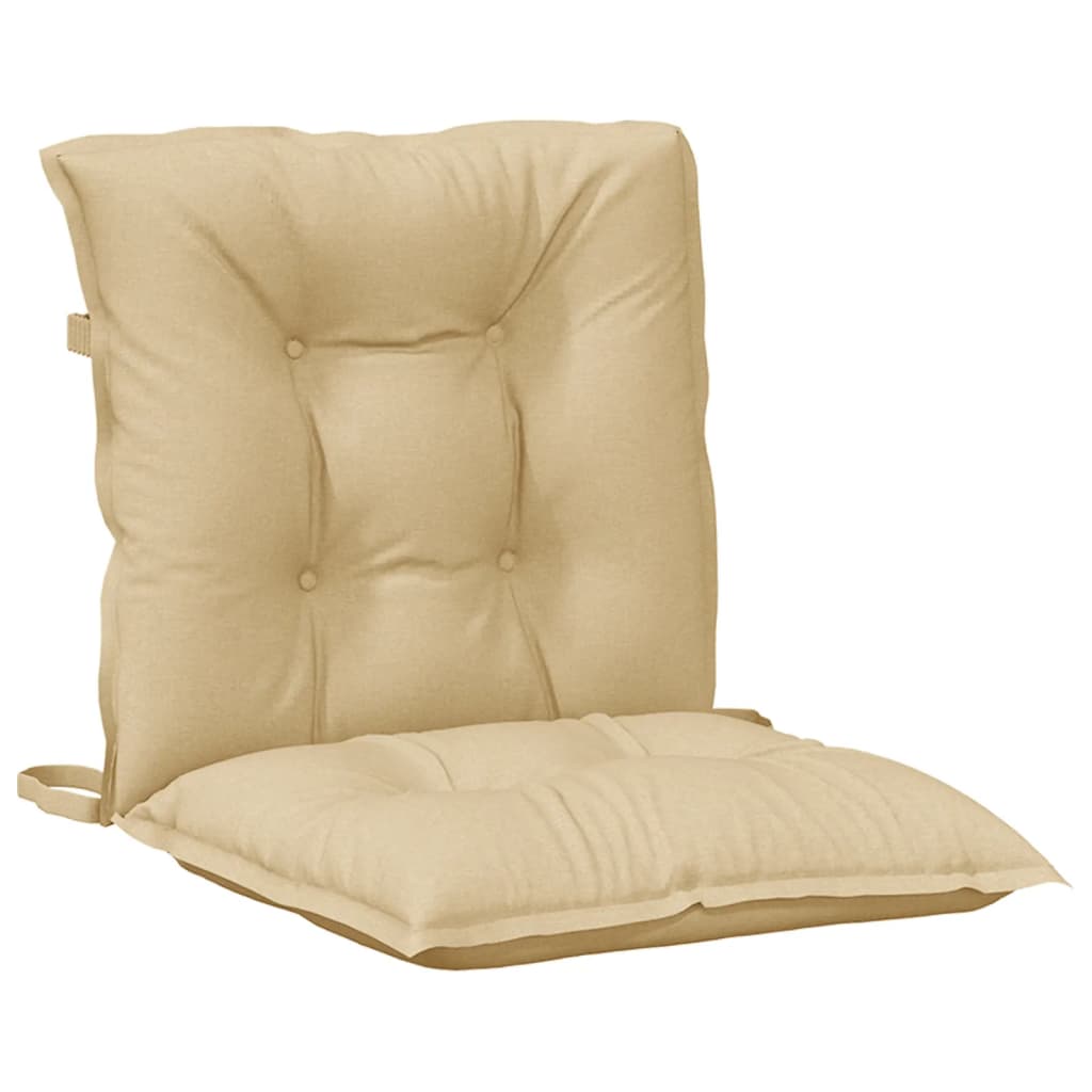 Vidaxl Low Back Chair Cushions, 6 Pcs, Beige Melange