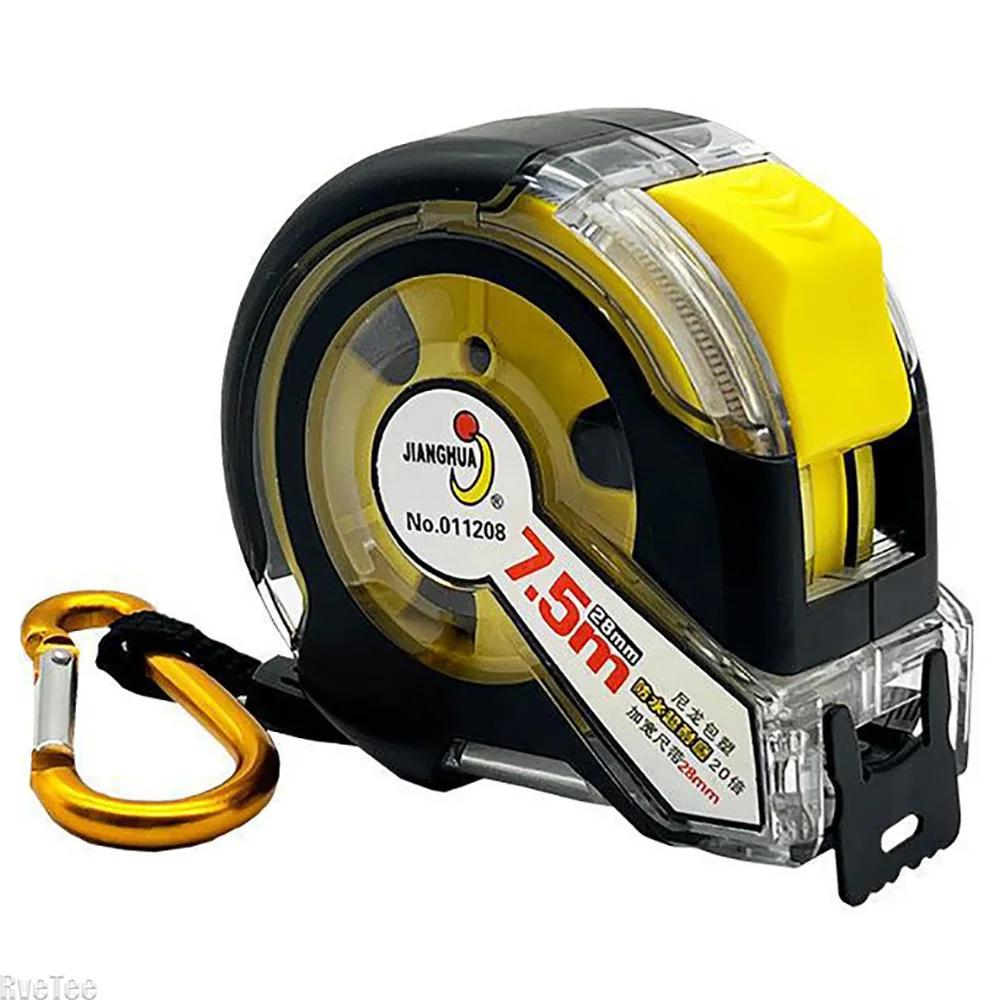7.5m Waterproof Tape Measure with Extra Thick Steel Strip Double-sided Scale Retractable for Woodworking Designer Gauging Tools