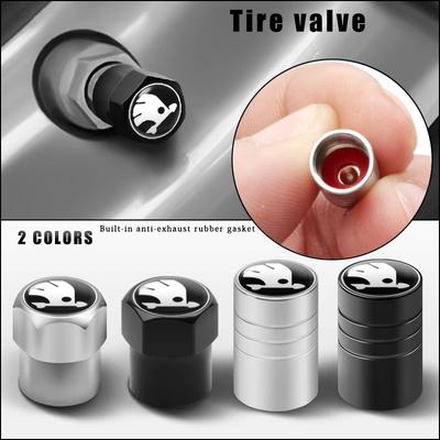 4pcs Metal Car Wheel Tire Valve Caps Stem Case Covers Accessories For S Kodiaq Octavia 2 3 Yeti Karoq Rapid Fabia VII A5