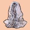 Floral Print Sunscreen Shawl Thin Shawl Silk Elegant Wrap Hijab  Summer