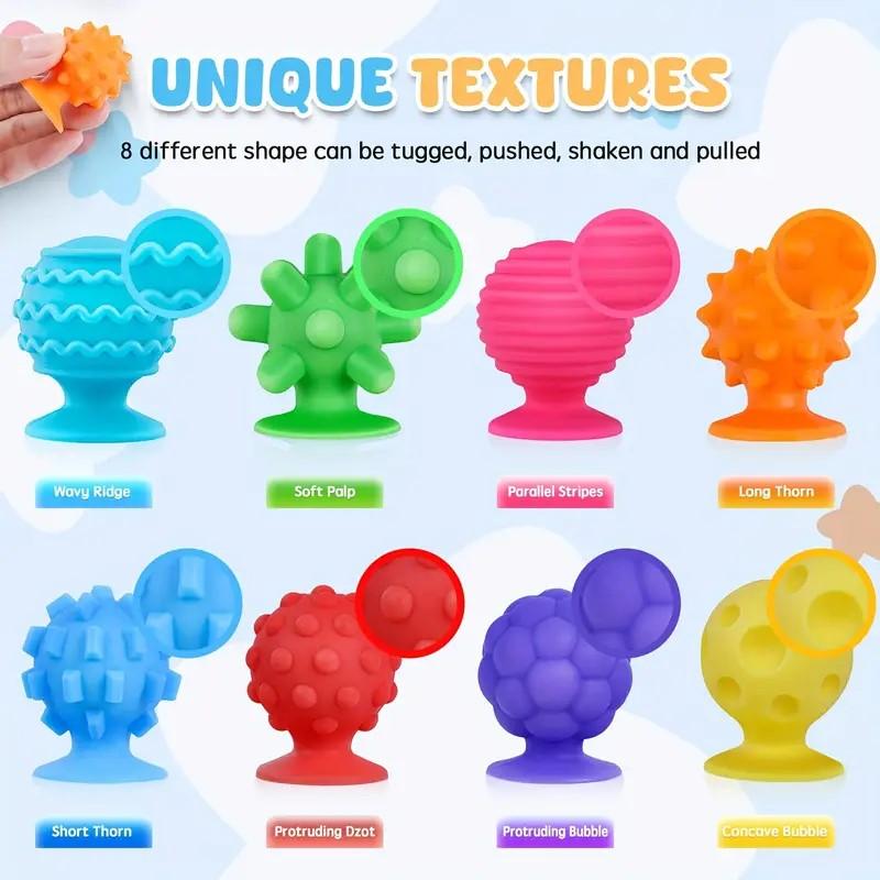 Giocattoli Sensoriali Fidget con Ventose Testurizzate per Sollievo da Ansia Autismo Giocattoli Fidget Anti Stress Giocattoli Educativi Montessori per Bambini