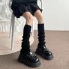 Black Warmer Lady Autumn Winter Crochet Sock Foot Cover 70cm Leg Warmers Lolita Socks Y2K Knitted Warm Foot Cover