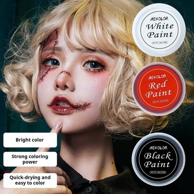 30G tělová barva na obličej s vysokým pigmentem červená černá barva na malování děti dospělí Halloween vánoční večírek Cosplay klaun SFX make-up barva