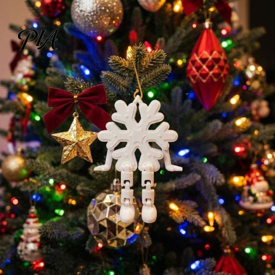 Customizable Christmas Tree Pendant 3D Printed Snowflake Pendant, Movable Joint Hanging Ornament for Holiday Ornaments Decor, Articulated Figurine