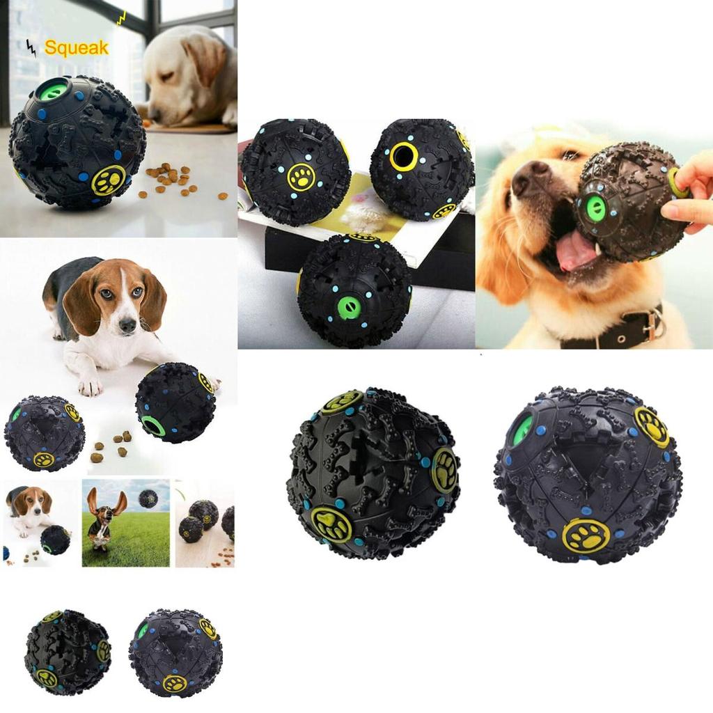 Pet World Leaking Food Ball Noise-making Dog Toy Black