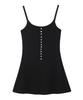Lojanneu Sweet Dreams Button Mini Dress (Black)