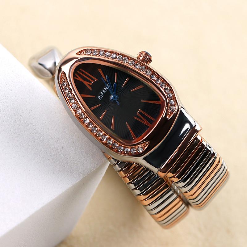 Women Quartz Watch Luxury Diamond Vintage Roman Numerals Gold Case Bangle Bracelet Orologio Watches Ladies Wristwatch