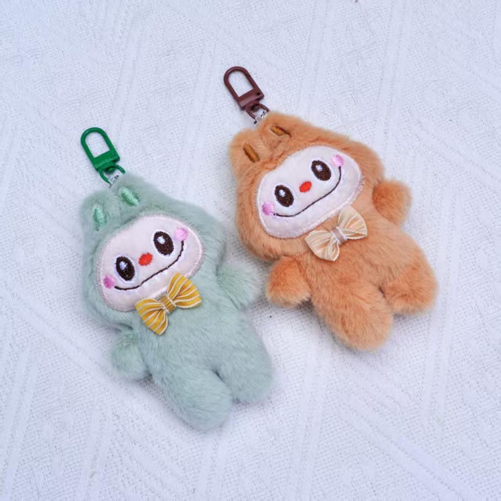 Keychain Plush Rabbit Doll Rab Cute Gift Cloth Labubu Bag Pendant Back Plush Pendant Brooch