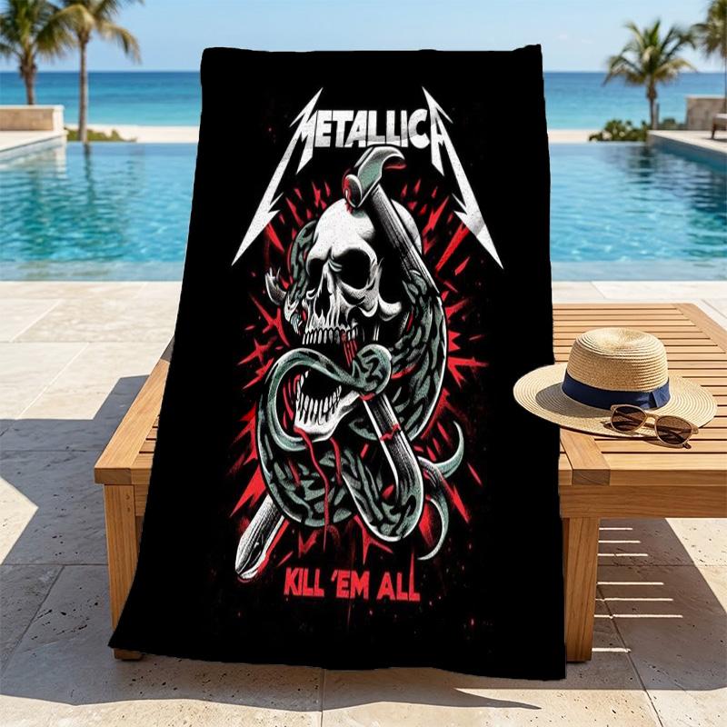 Metallica Album Artwork Schnelltrocknendes, hochsaugfähiges Strandtuch, geeignet für Strand, Pool, Fitnessstudio und Reisen. Sport-Schweißtuch Praktisch und langlebig