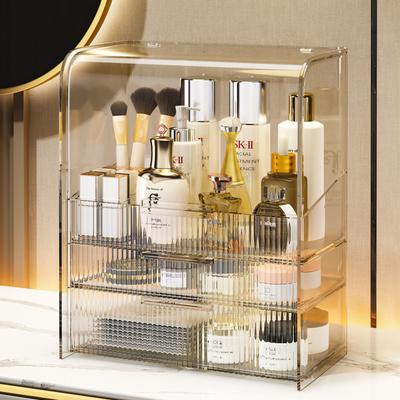 Light Luxury Transparent Storage Box Cosmetics Storage Box Lipstick Skin Care Makeup Box Ins Desktop Box