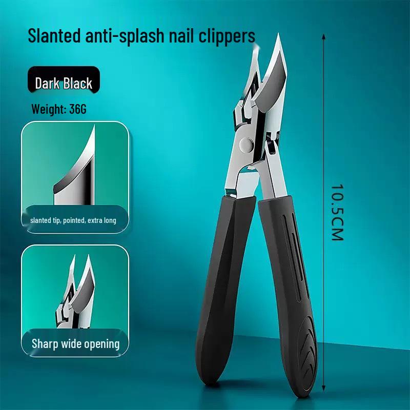 Oblique Mouth Nail Clipper with Large Opening, Single Pointed Tip for Thick, Hard, and Ingrown Nails