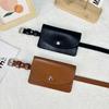 2 in 1 Waistband Waist Bag Flap PU Leather Coin Purse Simple Waist Belt With Bag  Phone Pouch