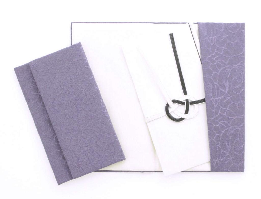 Taiko Sangyo Mătase Chirimen Fukusa (Țesătură Crepe de Mătase) Set moale cu plic auriu și etui pentru mătănii de rugăciune, Fabricat în Japonia, Violet