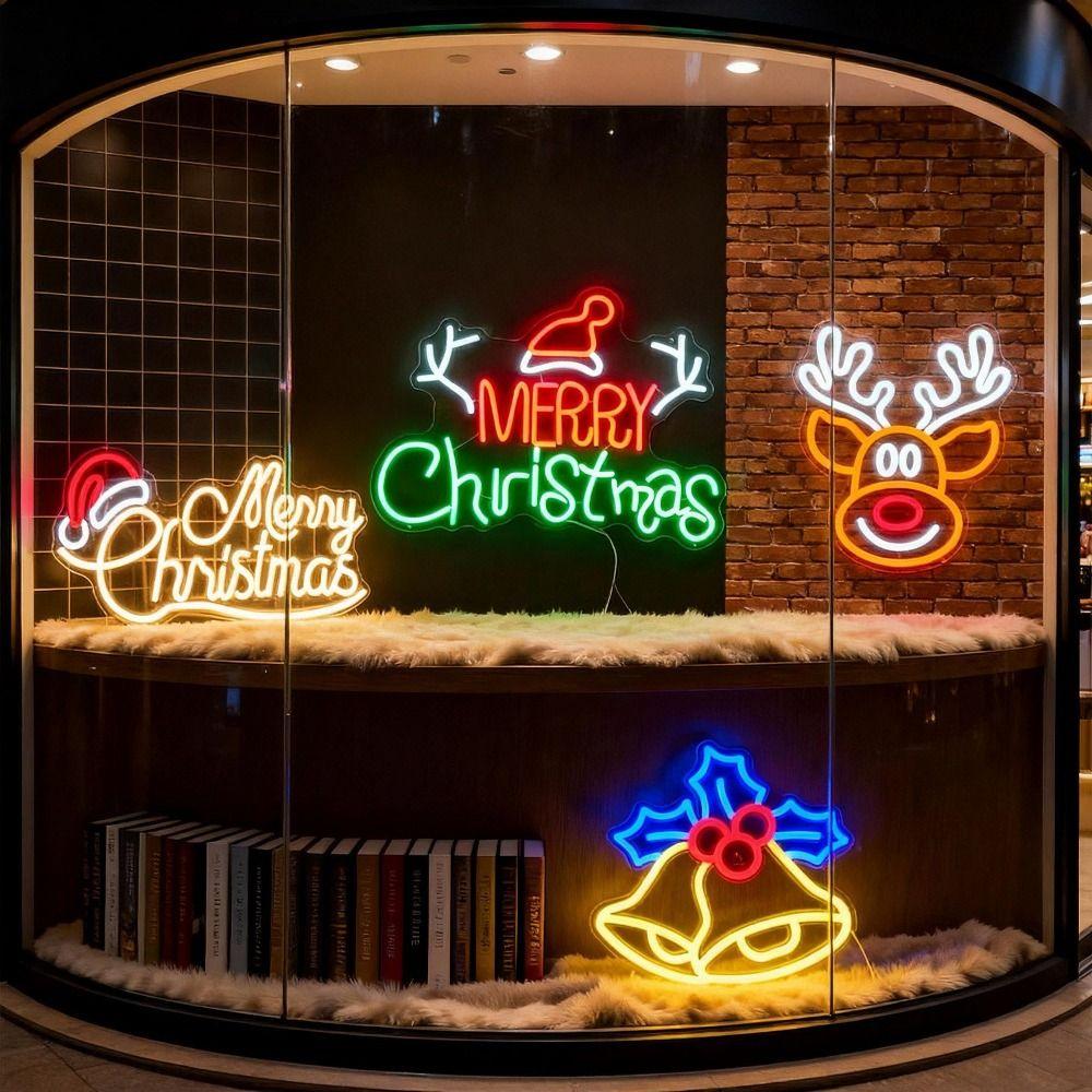 USB Plug Powered LED Wall Decorative Light Panel Holiday Neon Light  Christmas Party Decoration