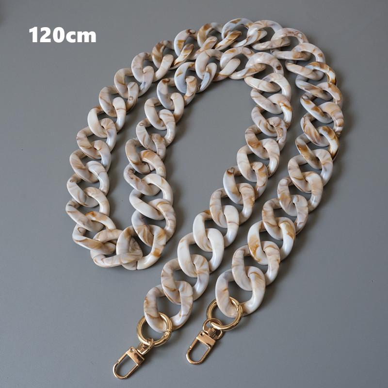 New Fashion Woman Bag Accessory Detachable Parts Replacement Chain Beige Resin Luxury Strap Women Acrylic Shoulder Handle Chain