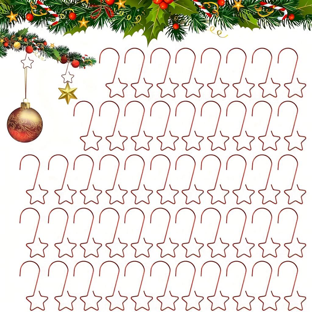 20 Stück Christbaumschmuckhaken(2,0 Zoll) für Weihnachtsbaum Heimparty Dekorationen Metall Weihnachtsdekoration Haken, Festliche Ornamente