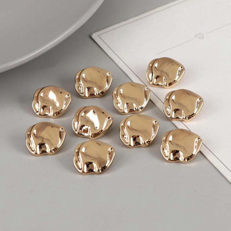 10pcs 15/ 20mm Irregularly Shaped Buttons Beautiful Gold/Silver Color Metal Shank Buttons Diy Crafts Clothing Sewing Accessories