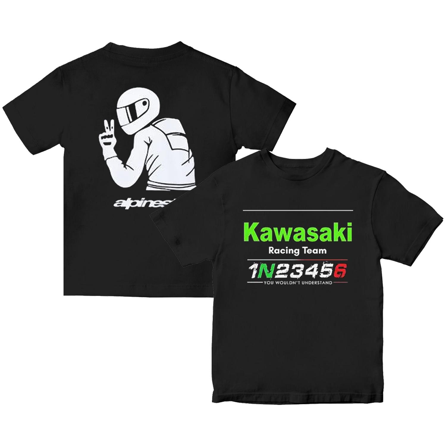 2025-26 Bestseller Kawasaki Racing Team T-Shirt Baumwolle Motorradfahren T-Shirt Sommer Locker Freizeit Rundhals Kurzarm 2XL