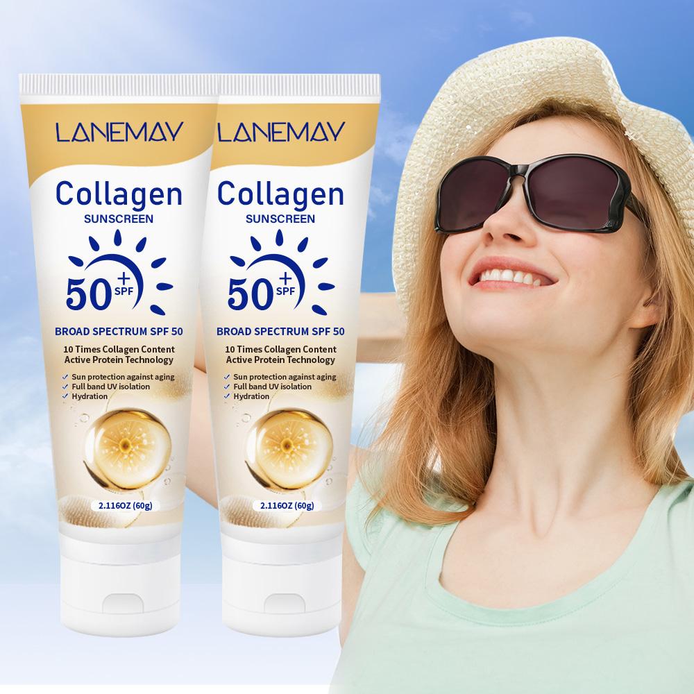 

Collagen Sunscreen-Waterproof, sweat-proof and sun-proof-Suitable for Gentle Skin Types, 60g