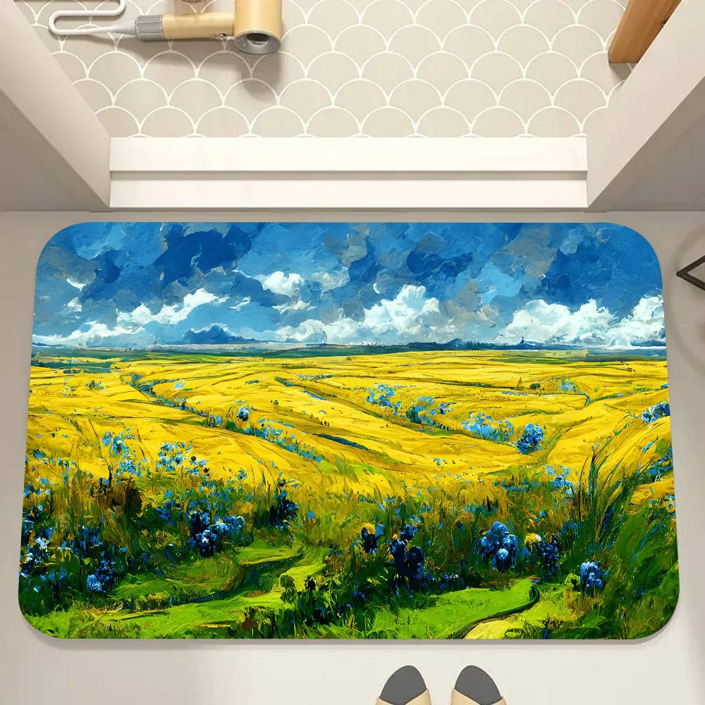 Oil Painting Claude Monet Art Floor Mat Suitable For Living Room Kitchen Bathroom Non-slip Mat Household Foot Mat