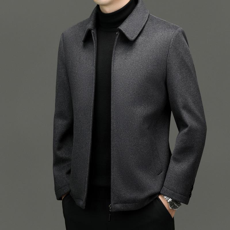 

Мужская шерстяная куртка для весны, новый стиль, для среднего и пожилого возраста, куртка папы 210 серый