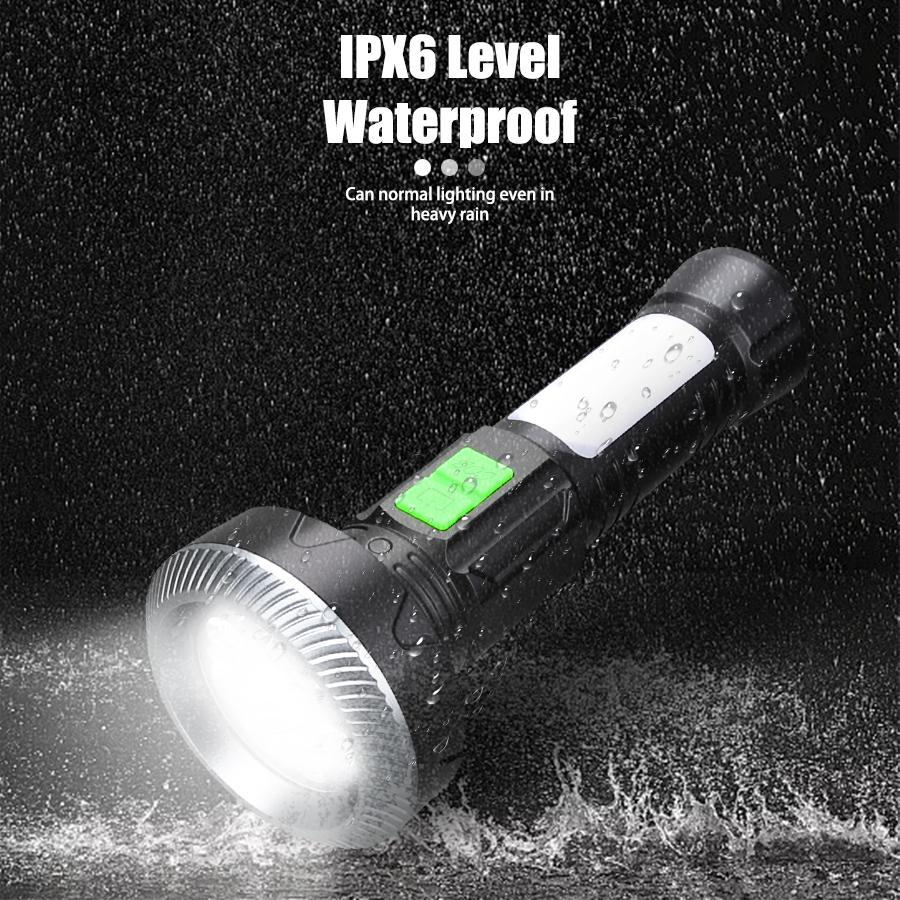 LED COB Powerful Flashlight USB Rechargeable Torch 11 Lighting Modes Lamp with Tail Magnet Outdoor Camping Emergency Lantern