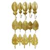 Rostbeständiger goldener Blatt-Wandhaken, robuster Metall-Schlüsselhalter für Eingangsbereich, Schrankorganisation, dekorativer Kleiderbügel