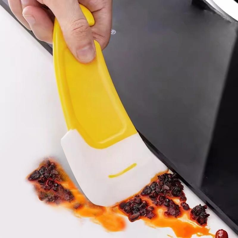 Kitchen Silicone Residue Scraper 2/4Pcs Non-Scratch Reusable Pot Pan Dish Scraper for Home Restaurant Cleaning Use