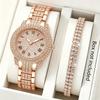 Roségoldene modische Luxus-Damenuhren, originelles Design, Damen-Quarz-Armbanduhren, beste Geschenke für Frau, Familie, Freund