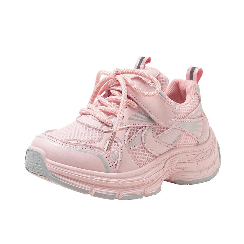 Girls' Sports Shoes 2025 Autumn New Children's Mesh Dad Shoes Girls Casual Shoes Older Children's Soft-soled Running Shoes