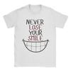 Men T-Shirts Never Lose Your Smile Funny Cotton Tees Short Sleeve  T Shirts Round Neck Tops Gift Idea