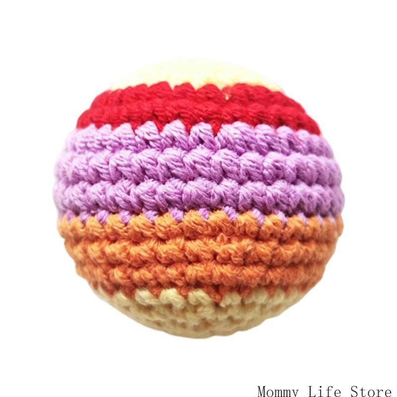 User Friendly Handmade Knit Ball Toy Knitted Footbag For Children Feel Stimulation And Stress Relief Activity