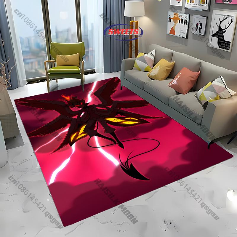 

1PC L-Luc1fer M0rningstar H-Hazbin Hotel Theme Carpet, Living Rooms Bedroom Entrance Door Decor Mat, Kids Play Non-slip Rugs 40x60cm