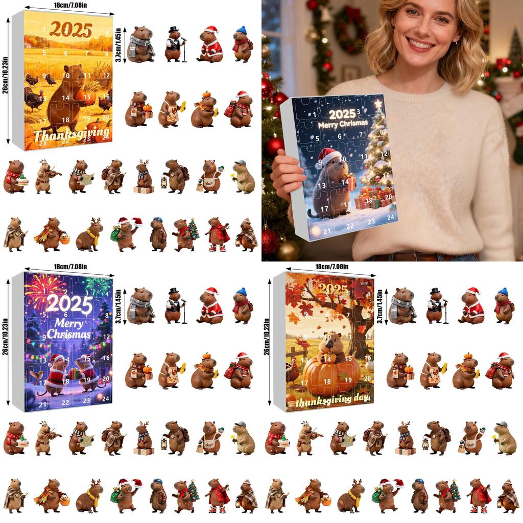 Christmas Countdown Series With Marmot Figures Acrylic Wall Hanging For Holiday Celebration