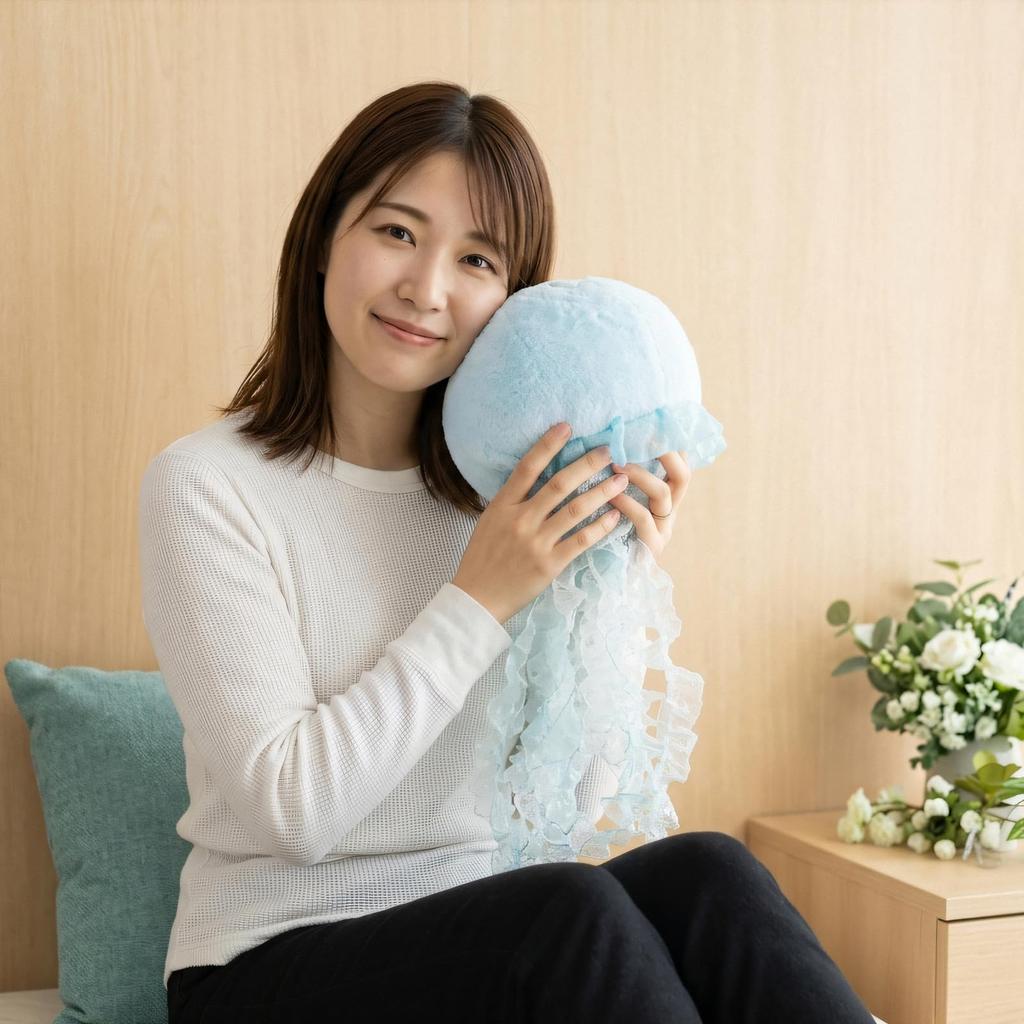 Takeoff Plush Toy Sweet Jelly M Blue (Jellyfish)