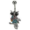Strass-Eule Hängende Kugel Barbell Stange Bauchnabel Bauchnabelring Körperpiercing
